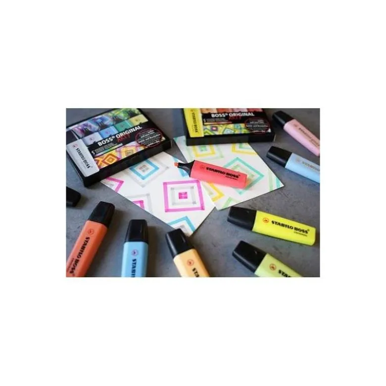 ROTULADOR STABILO BOSS FLUORESCENTE 70 ARTY LINE COLORES FRIOS ESTUCHE CARTON DE 10 UNIDADES COLORES