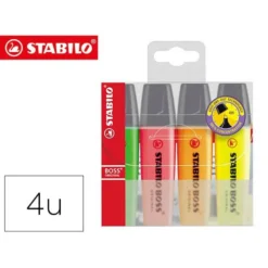 ROTULADOR STABILO BOSS FLUORESCENTE 70 ESTUCHE DE 4 UNIDADES COLORES SURTIDOS