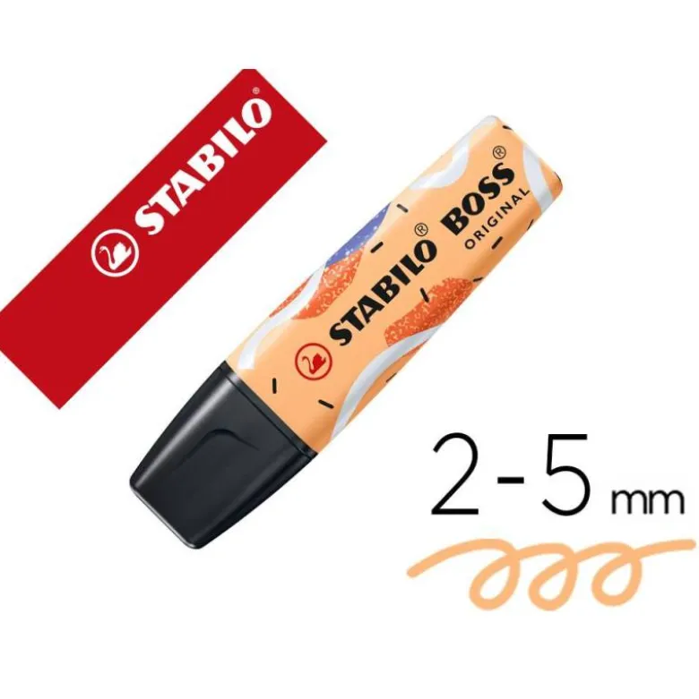 ROTULADOR STABILO BOSS FLUORESCENTE ORIGINAL PASTEL BY JU SCHNEE NARANJA PALIDO