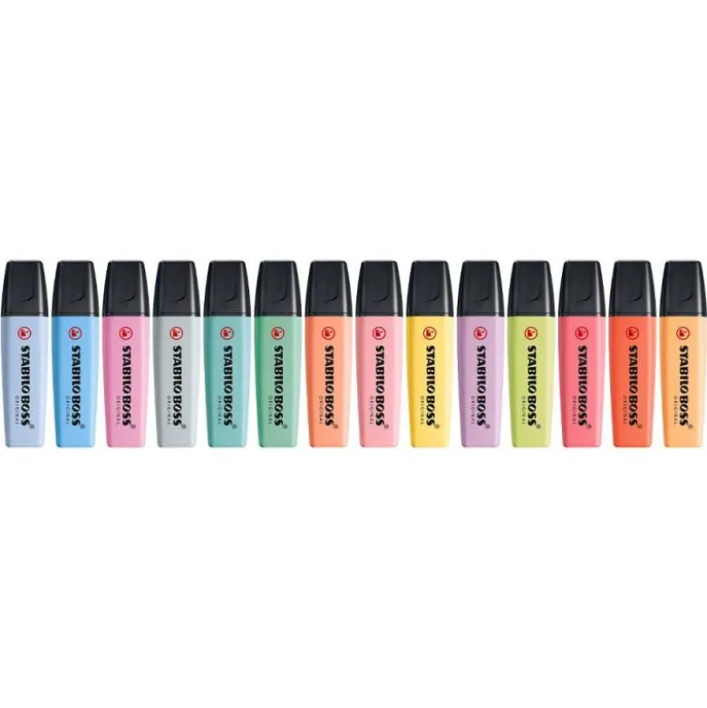 ROTULADOR STABILO BOSS FLUORESCENTE 70 PASTEL EXPOSITOR DE 45 UNIDADES COLORES SURTIDOS