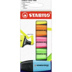 ROTULADOR STABILO BOSS MINI ESTUCHE DE 5 UNIDADES AMARILLO/AZUL/NARANJA/ROSA/ VERDE