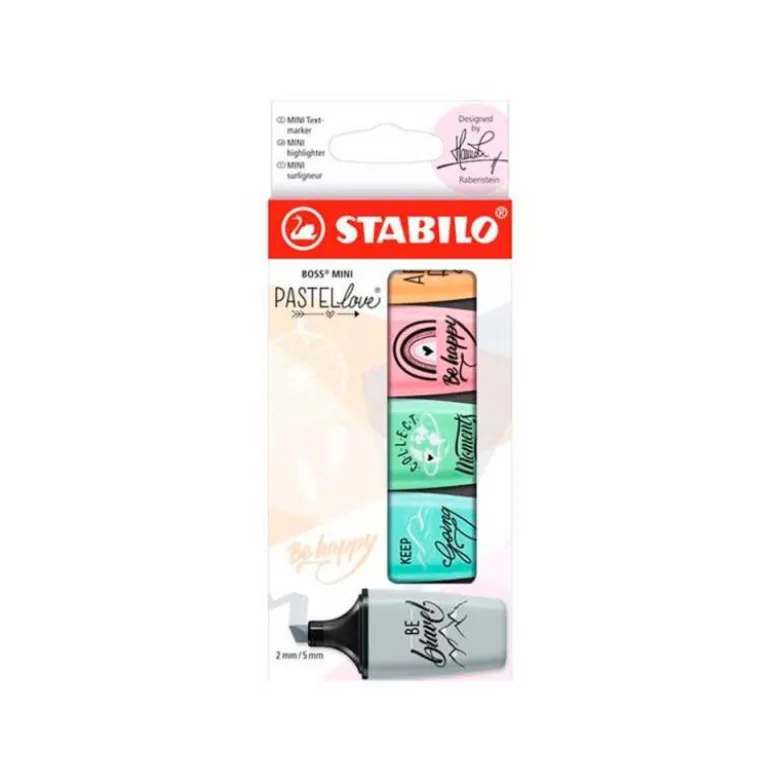 ROTULADOR STABILO BOSS MINI PASTEL LOVE ESTUCHE DE 5 UNIDADES COLORES SURTIDOS