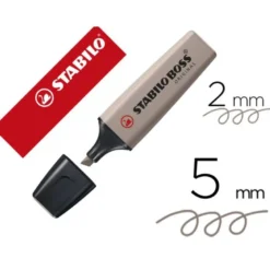 ROTULADOR STABILO BOSS ORIGINAL FLUORESCENTE NATURE COLORS GRIS CALIDO