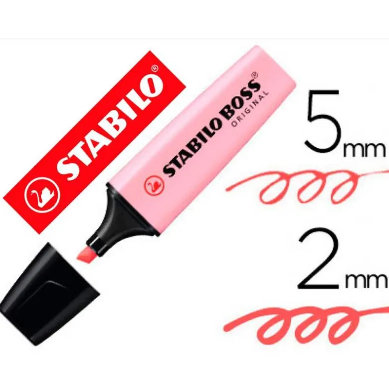 Rotulador Stabilo Boss Pastel Rubor Rosa