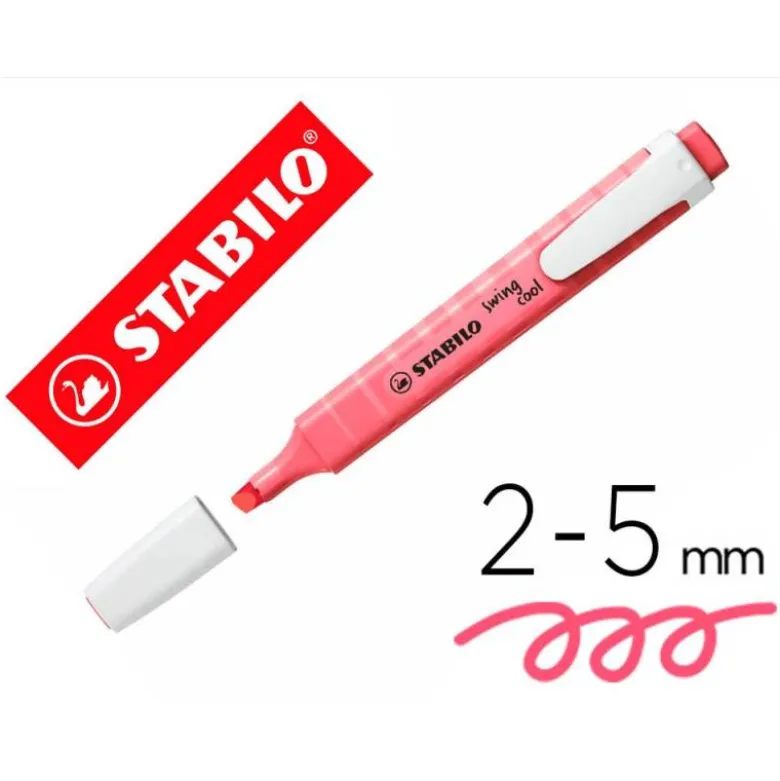 ROTULADOR STABILO FLUORESCENTE SWING COOL PASTEL COLOR ROSA CEREZO EN FLOR
