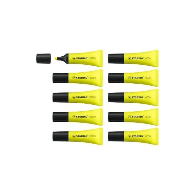 Rotulador stabilo fluorescente amarillo neon