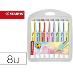ROTULADOR STABILO FLUORESCENTE SWING COOL PASTEL ESTUCHE DE 8 UNIDADES COLORES SURTIDOS