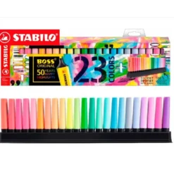 ROTULADOR STABILO 2/5 MM, 23 COLORES FLUORESCENTES SURTIDOS. BOSS.