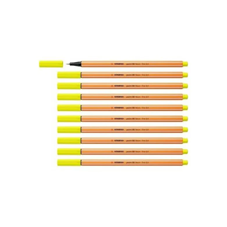Rotulador Stabilo point 88 amarillo neon