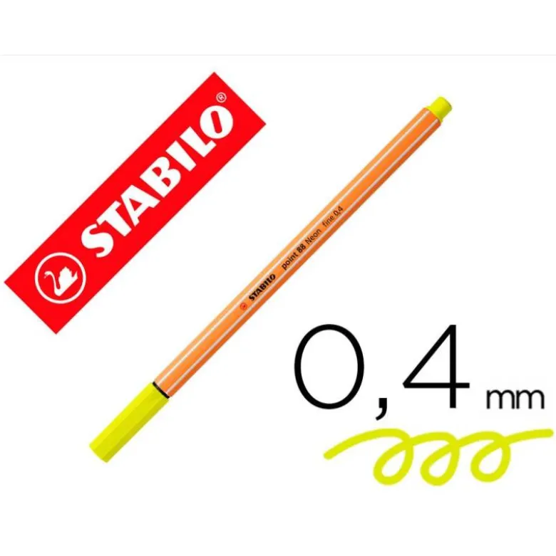Rotulador Stabilo point 88 amarillo neon