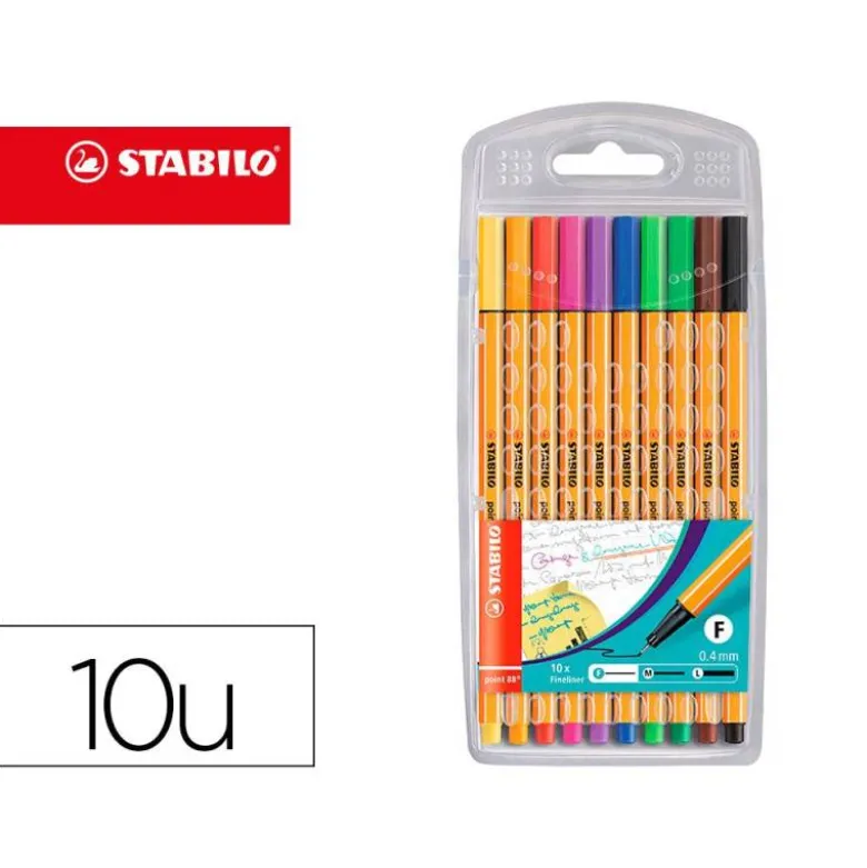 Rotulador Stabilo Point 88 Estuche 10 Colores