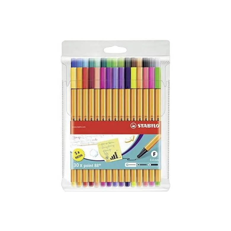 Rotulador Stabilo point 88 Neon estuche 25+5 unidades