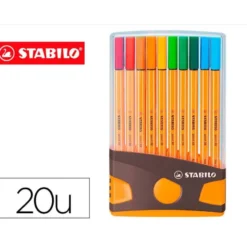 ROTULADOR STABILO PUNTA DE FIBRA POINT 88 COLOR PARADE ANTRACITA/NARANJA ESTUCHE DE 20 UNIDADES COLORES SURTIDOS