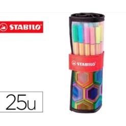 ROTULADOR STABILO PUNTA DE FIBRA 0,4 MM 25 UNIDADES COLORES SURTIDOS