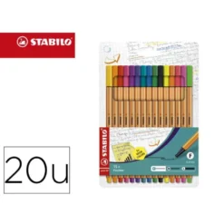 ROTULADOR STABILO PUNTA DE FIBRA POINT 88 ESTUCHE DE 15 UNIDADES COLORES SURTIDOS + 5 COLORES NEON