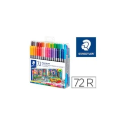 Rotulador Staedtler 3200 Doble Punta Fibra de Colores Surtidos Estuche de 72 unidades