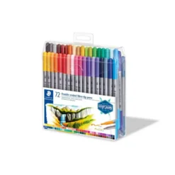 Rotulador Staedtler 3200 Doble Punta Fibra de Colores Surtidos Estuche de 72 unidades