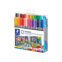 Rotulador Staedtler 3200 Doble Punta Fibra de Colores Surtidos Estuche de 72 unidades