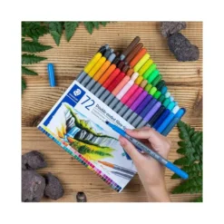 Rotulador Staedtler 3200 Doble Punta Fibra de Colores Surtidos Estuche de 72 unidades