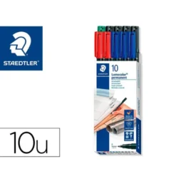 ROTULADOR STAEDTLER LUMOCOLOR RETROPROYECCION PUNTA DE FIBRA 318 CAJA DE 10 UNIDADES COLORES SURTIDOS