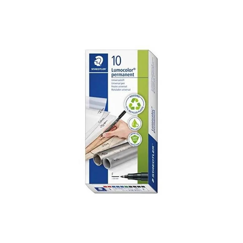 ROTULADOR STAEDTLER LUMOCOLOR RETROPROYECCION PUNTA DE FIBRA 318 CAJA DE 10 UNIDADES COLORES SURTIDOS
