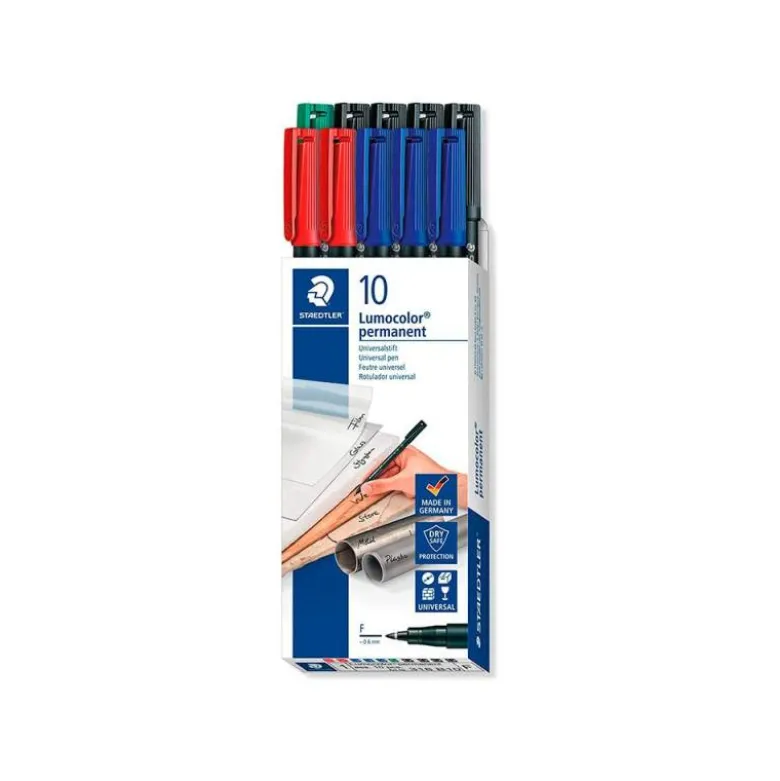 ROTULADOR STAEDTLER LUMOCOLOR RETROPROYECCION PUNTA DE FIBRA 318 CAJA DE 10 UNIDADES COLORES SURTIDOS