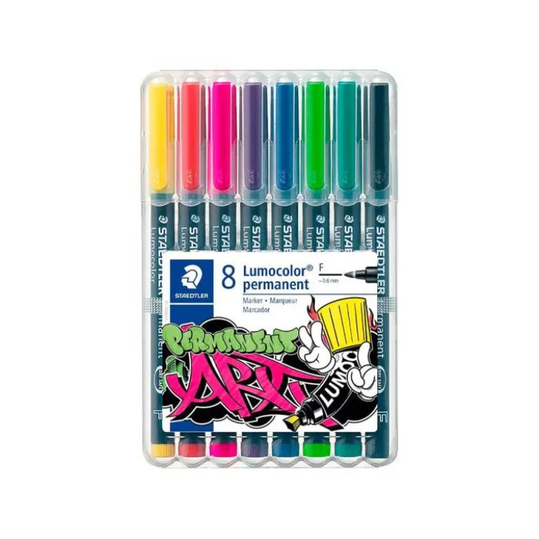 ROTULADOR STAEDTLER LUMOCOLOR RETROPROYECCION PUNTA DE FIBRA 318 ESTUCHE DE 8 UNIDADES COLORES SURTIDOS
