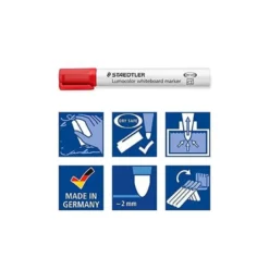ROTULADOR STAEDTLER LUMOCOLOR 351 PARA PIZARRA BLANCA PUNTA REDONDA 2 MM RECARGABLE CAJA DE 10 UNIDADES COLORES