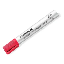 ROTULADOR STAEDTLER LUMOCOLOR 351 PARA PIZARRA BLANCA PUNTA REDONDA 2 MM RECARGABLE COLOR ROJO