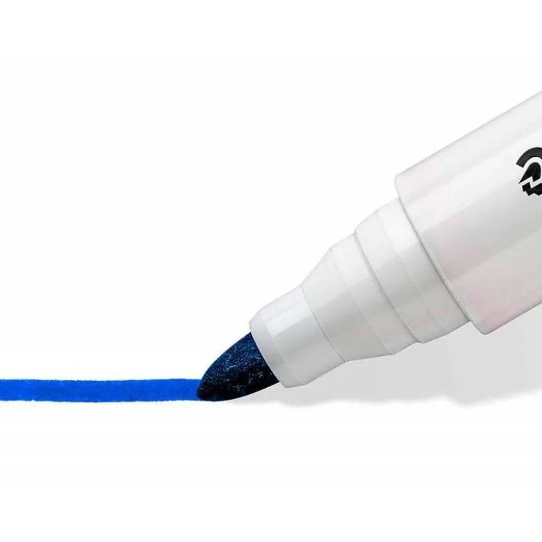 ROTULADOR STAEDTLER LUMOCOLOR 351 PARA PIZARRA BLANCA PUNTA REDONDA 2 MM RECARGABLE COLOR AZUL