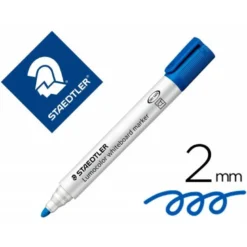 ROTULADOR STAEDTLER LUMOCOLOR 351 PARA PIZARRA BLANCA PUNTA REDONDA 2 MM RECARGABLE COLOR AZUL