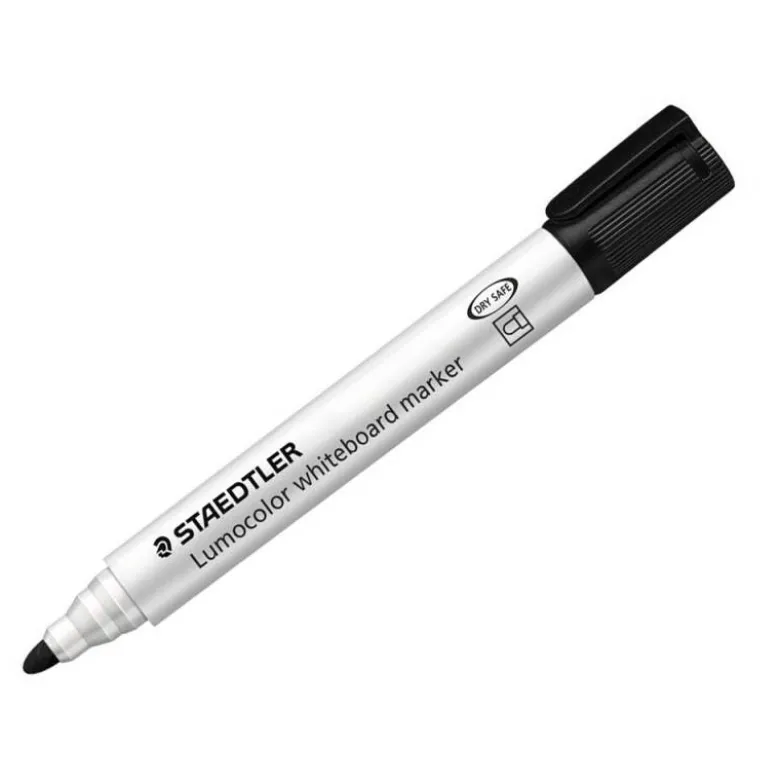 ROTULADOR STAEDTLER LUMOCOLOR 351 PARA PIZARRA BLANCA PUNTA REDONDA 2 MM RECARGABLE COLOR NEGRO