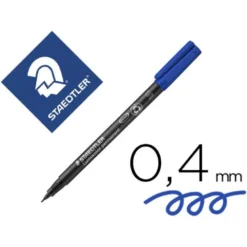 ROTULADOR STAEDTLER LUMOCOLOR RETROPROYECCION PUNTA DE FIBRAPERMANENTE 313-3 AZUL PUNTA SUPER FINA REDONDA 0.4 MM