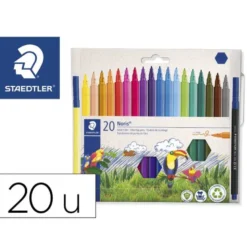 Rotulador Staedtler Slim Noris Club punta fina caja 20 rotuladores lavables