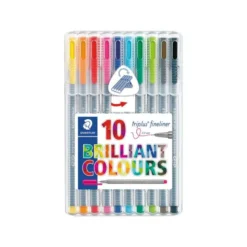 Rotulador Staedtler Triplus Fineliner surtido pack 10 punta fina lavable triangular