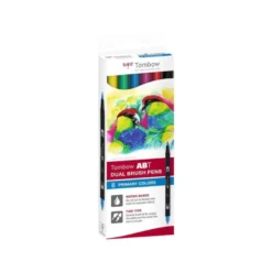 ROTULADOR TOMBOW ACUARELABLE DOBLE PUNTA FINA/PINCEL COLORES PRIMARIOS CAJA DE 6 UNIDADES COLORES SURTIDOS