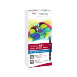 ROTULADOR TOMBOW DUAL BRUSH DOBLE PUNTA PINCEL COLORES PRIMARIOS ESTUCHE DE 18 UNIDADES COLORES SURTIDOS