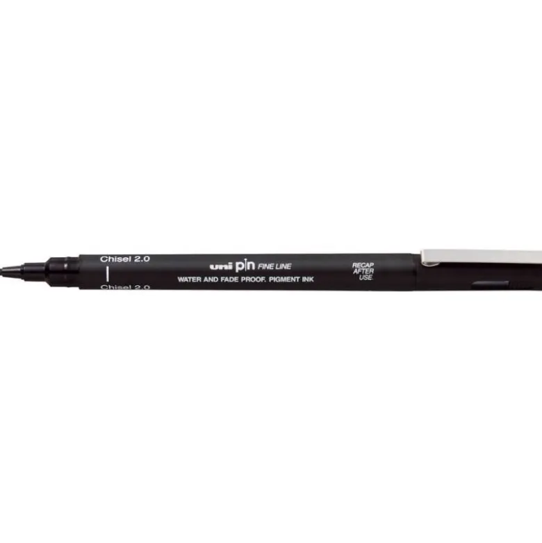 ROTULADOR UNIBALL PIN CALIBRADO PUNTA BISELADA 2 MM COLOR NEGRO