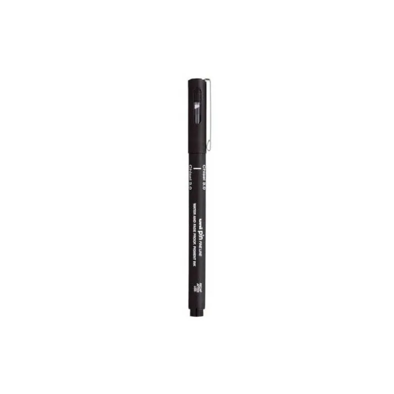 ROTULADOR UNIBALL PIN CALIBRADO PUNTA BISELADA 3 MM COLOR NEGRO