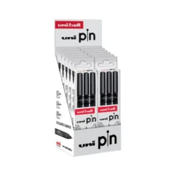 ROTULADOR UNIBALL PIN CALIBRADO MICROMETRICO COLOR NEGRO EXPOSITOR DE 12 BLISTER DE 3 UNIDADES