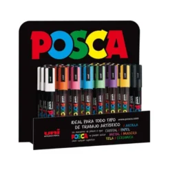 ROTULADOR UNI POSCA PC-5M/3D MARCADOR DE PINTURA PUNTA CONICA 1,8-2,5 MM EXPOSITOR DE 36 UNIDADES COLORES