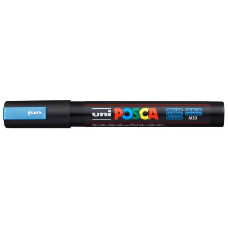 ROTULADOR UNI POSCA PC-5M MARCADOR DE PINTURA PUNTA CONICA 1,8-2,5 MM AZUL METALICO