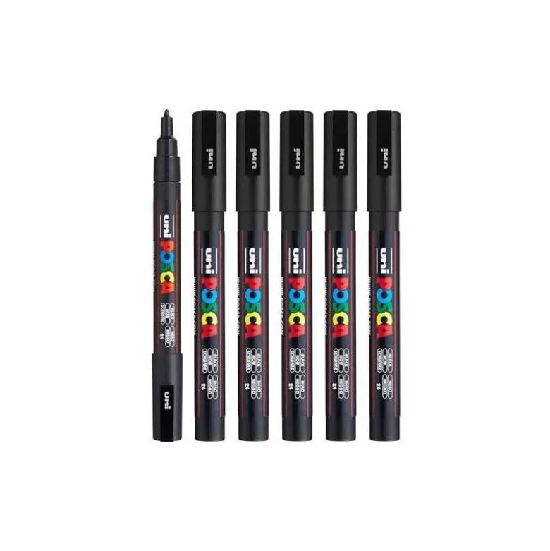 ROTULADOR UNI POSCA PC-3M MARCADOR DE PINTURA PUNTA CONICA 0,9-1,3 MM NEGRO