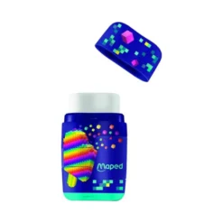 SACAPUNTAS MAPED PLASTICO CONNECT PIXEL PARTY 2 USOS CON GOMA DE BORRAR