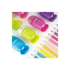 SACAPUNTAS MILAN CAPSULE PLASTICO 1 USO CON GOMA + 2 RECAMBIOS DE GOMA