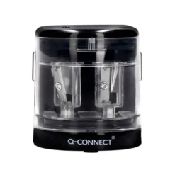 SACAPUNTAS Q-CONNECT KF14568 ELECTRICO DE SOBREMESA CABLE USB/4 PILAS AA AFILA CUCHILLA DIAMETROS DE 6 A 12MM DOS USOS