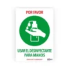 SEÑAL ADHESIVA AVERY USAR DESINFECTANTE PARA LAS MANOS DIN A4 RESISTENTE A LOS RAYOS UV PACK DE 2 UNIDADES