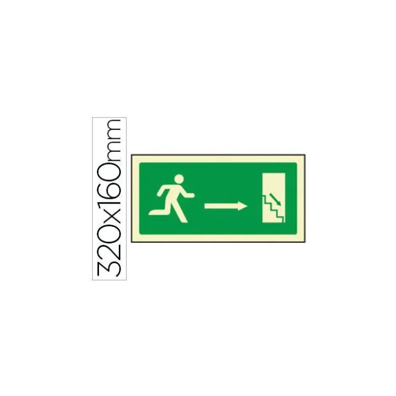 Señal marca Syssa salida emergencia derecha escaleras