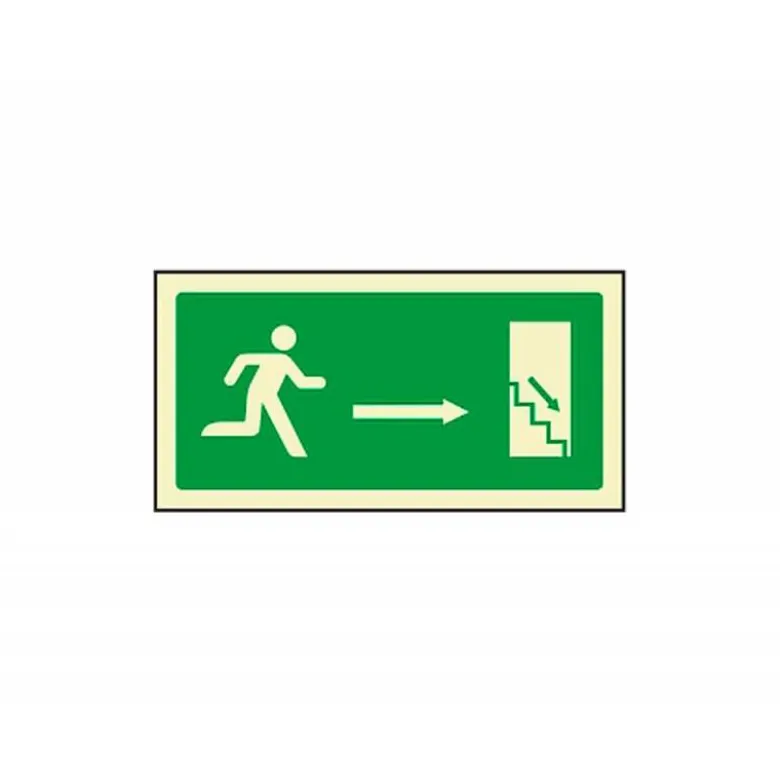 Señal marca Syssa salida emergencia derecha escaleras