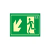 Señal marca Syssa salida emergencia izquierda escaleras